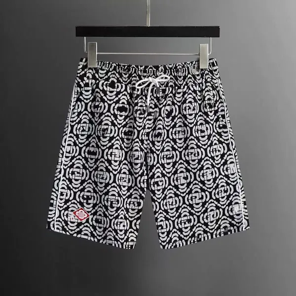 Fendi FF Monogram Print Swim Shorts Black and White - 1