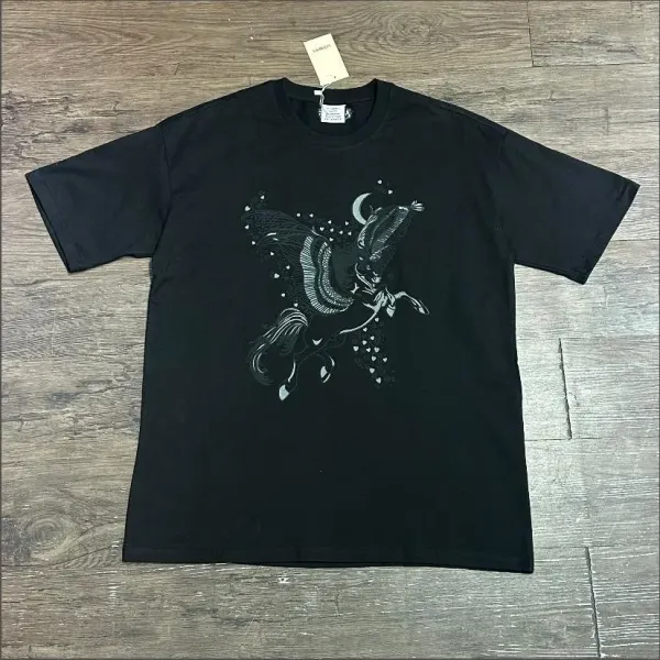 Design Pegasus Moon Graphic Black T-Shirt - 1
