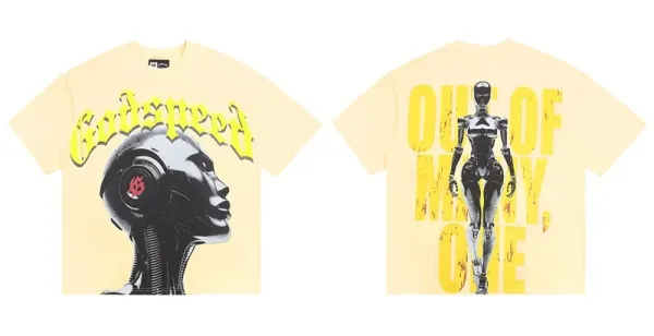 Godspeed Out of Many, One Yellow Graphic T-Shirt - 1