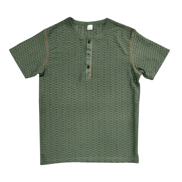 Design Henley T-Shirt Teal Textured - 43