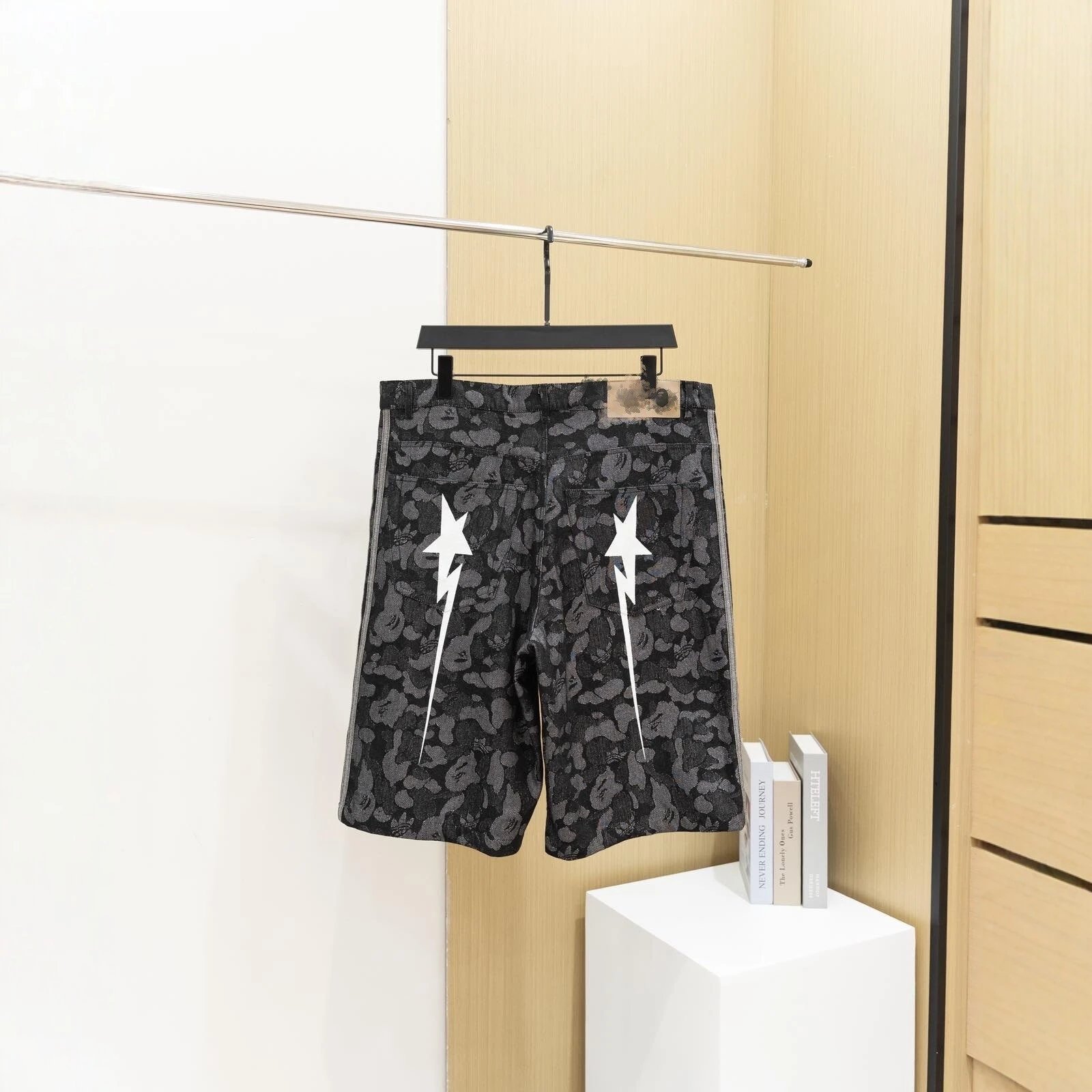 A Bathing Ape Shark Camo Black Streetwear Shorts