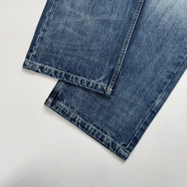 Design Wide-Leg Distressed Blue Jeans - 21