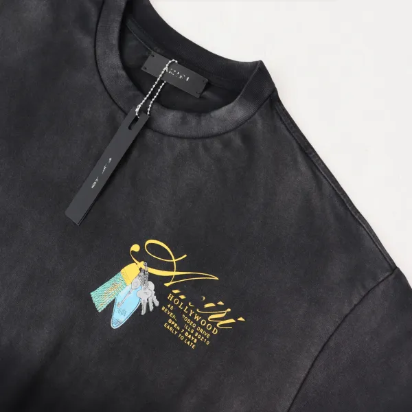 Amiri Hollywood Washed Black T-Shirt - 3