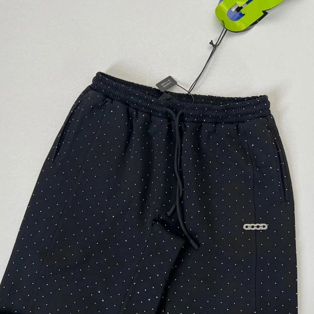 Good Brand Polka Dot Wide-Leg Sweatpants Black - 20