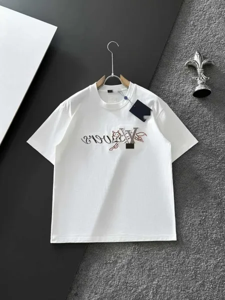 Maison Kitsuné Fox Logo Embroidered White T-Shirt - 1