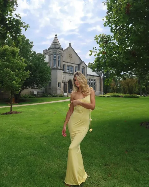 Design Floral-Embellished Lemon Yellow Slip Dress - 32