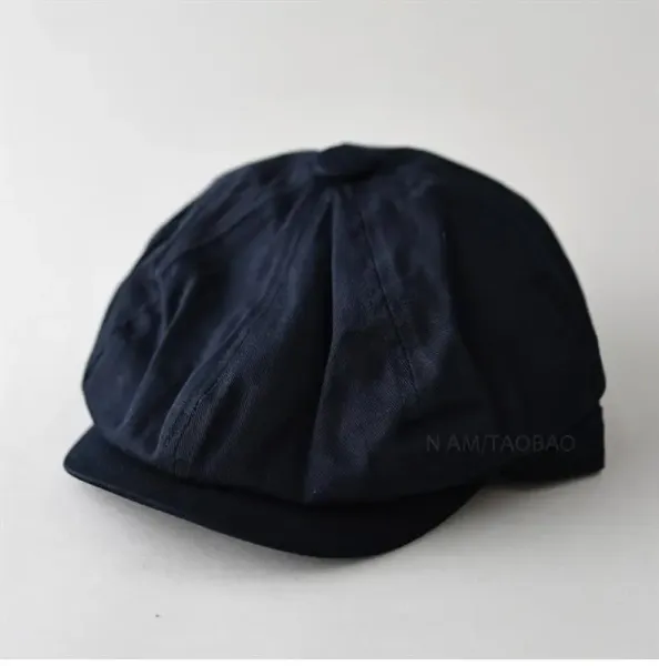 Design Newsboy Cap Navy Blue Hat - 6