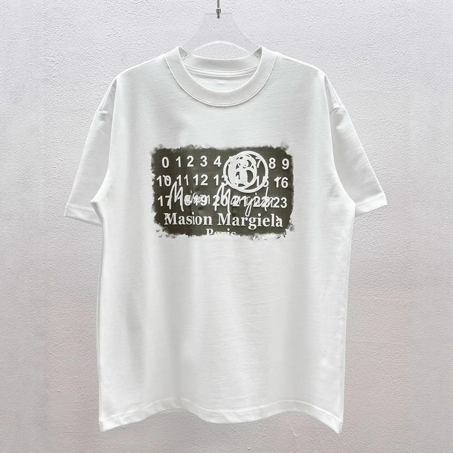 Maison Margiela Logo Print White Black Graphic T-Shirt
