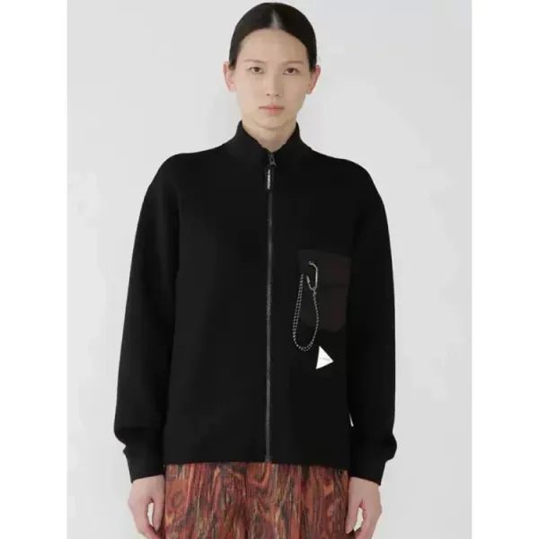 Design Half-Zip Fleece Pullover Brown with Contrast Pocket Tops - 14
