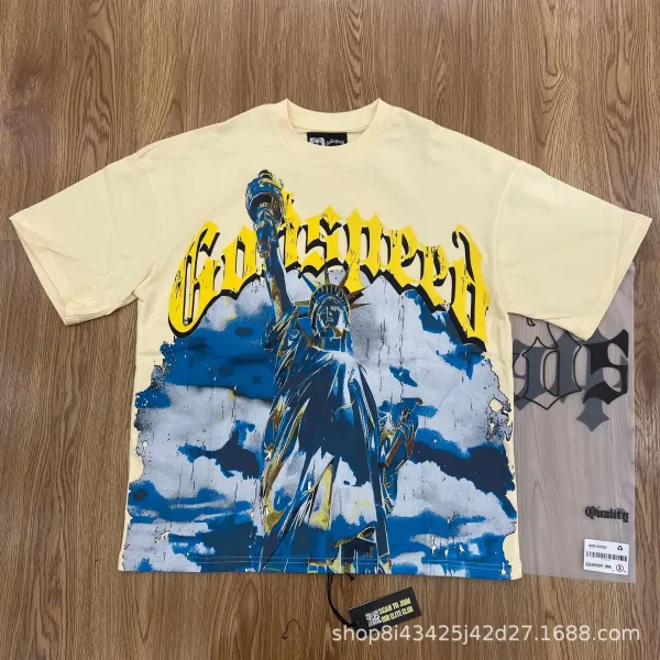 Godspeed Statue of Liberty Graphic T-Shirt Beige - 1