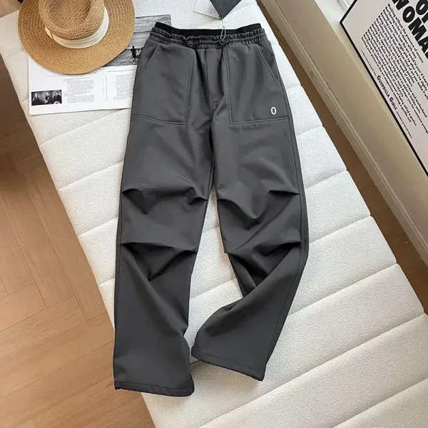 Design Utility Cargo Pants in Beige, Purple, Blue, Gray, and Black - 11