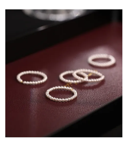 Design Pearl Bead Ring 2mm White Gold-Tone Jewelry - 12