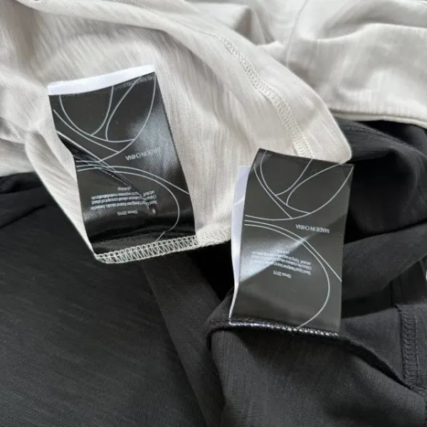 Design Henley Shirt with Embroidered Lines Black Tops Shirt - 35
