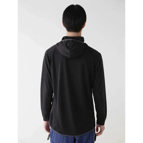 Design Hooded Long-Sleeve Top Black Hoodie - 8