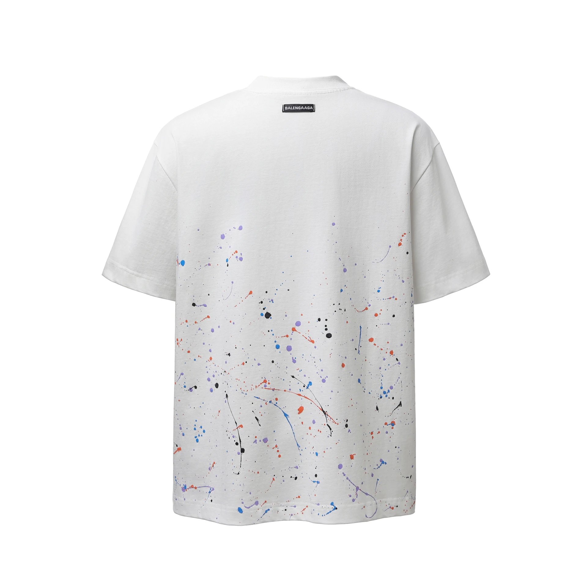 Design BangOuluo Splatter Print White T-Shirt T-Shirts - 9