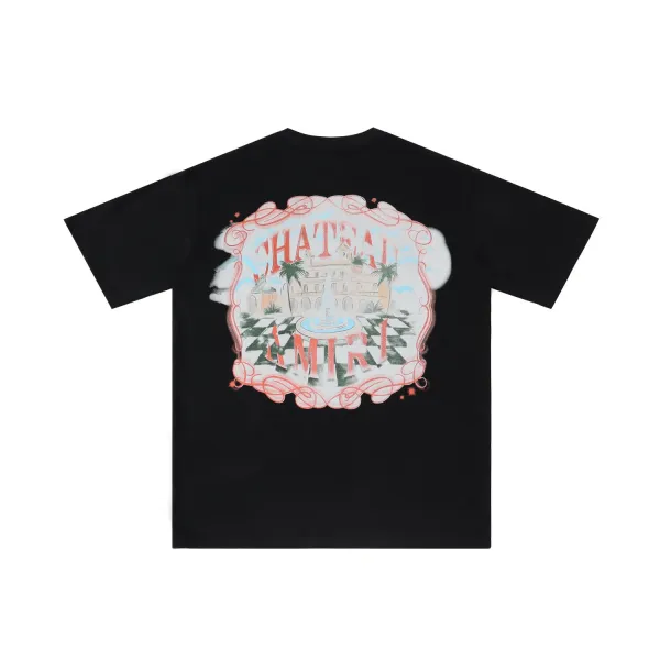 Amiri Chateau Print Beige T-Shirt - 10