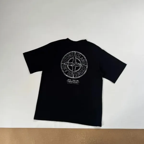 Stone Island Compass Logo Print Black T-Shirt - 17