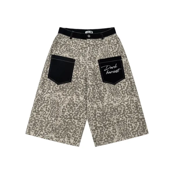 Design Dark Harvest Leopard Print Wide-Leg Shorts - 4