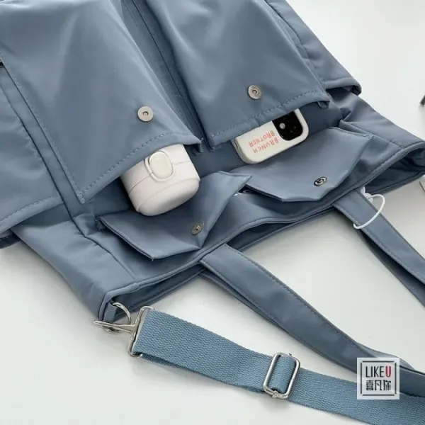 Design MADEBYCAMIER Utility Tote Bag in Dusty Blue Tote Bag - 26