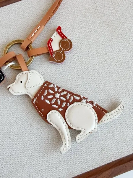 Design Leather Animal Charm Keychain Set Multicolor Accessories - 17