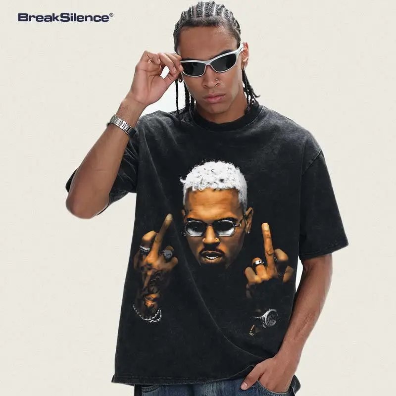 BreakSilence Graphic Print White Oversized T-Shirt