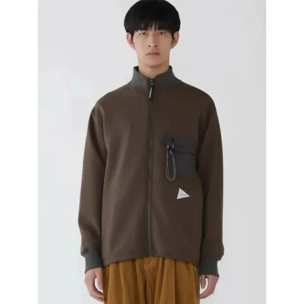 Design Half-Zip Fleece Pullover Brown with Contrast Pocket Tops - 15