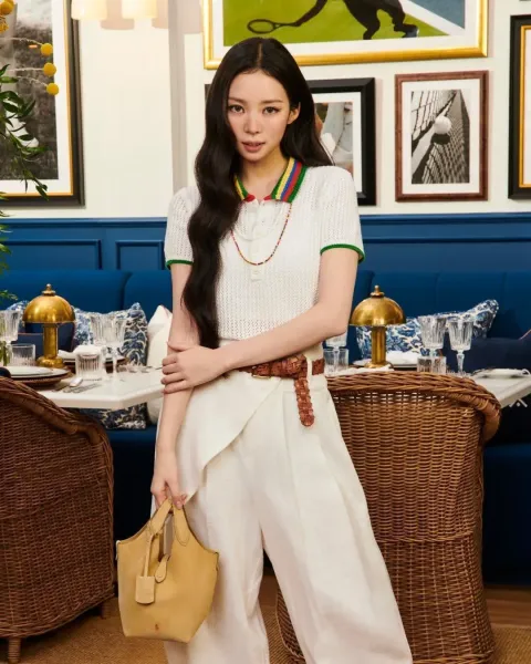 Polo Ralph Lauren Knit Polo Shirt and Pleated Skirt Set White with Rainbow Collar - 5