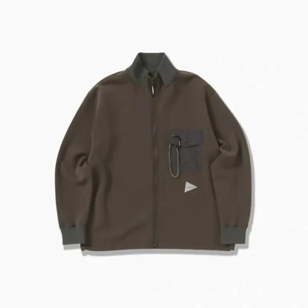 Design Half-Zip Fleece Pullover Brown with Contrast Pocket Tops - 18