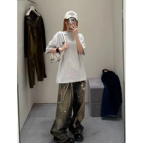 Design Embroidered Bow T-Shirt Gray - 12