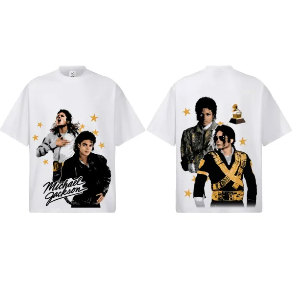 Design Michael Jackson Graphic Print White T-Shirt T-Shirts - 1