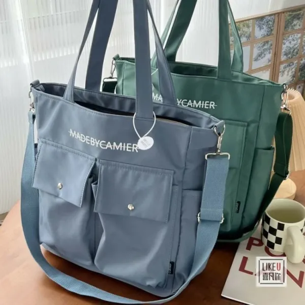 Design MADEBYCAMIER Utility Tote Bag in Dusty Blue Tote Bag - 18