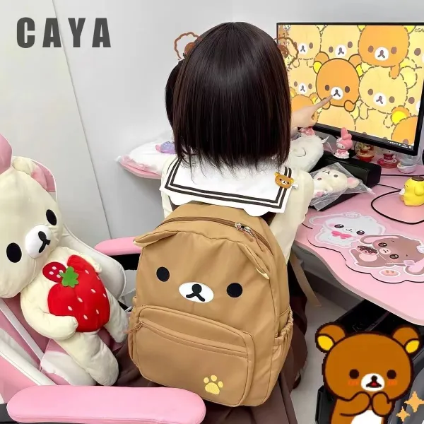 Design Panda Print Backpack White Casual Backpack Mini Backpack - 6