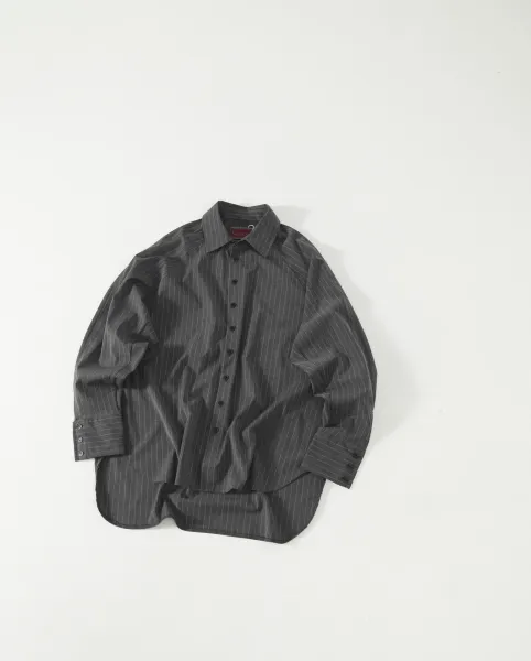 Celine Pinstripe Oversized Shirt Gray - 3