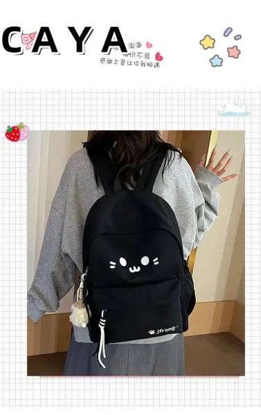 Design CAYA Cat Face Black Casual Backpack - 4