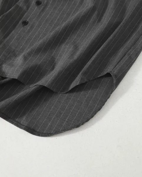 Celine Pinstripe Oversized Shirt Gray - 8