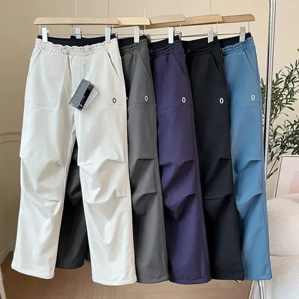 Design Utility Cargo Pants in Beige, Purple, Blue, Gray, and Black - 7