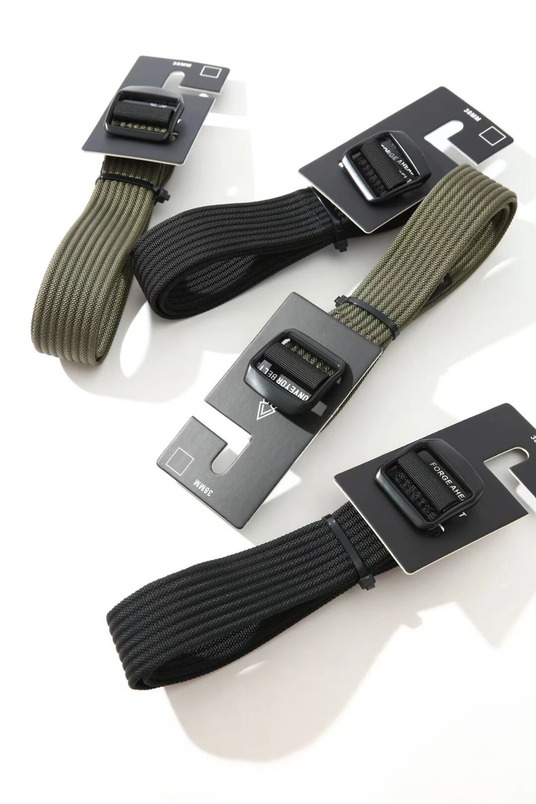 Design Conveyor Belt 38mm Olive Green Canvas Belt - 3