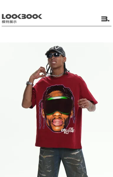 Travis Scott Cactus Jack Graphic T-Shirt Burgundy - 15