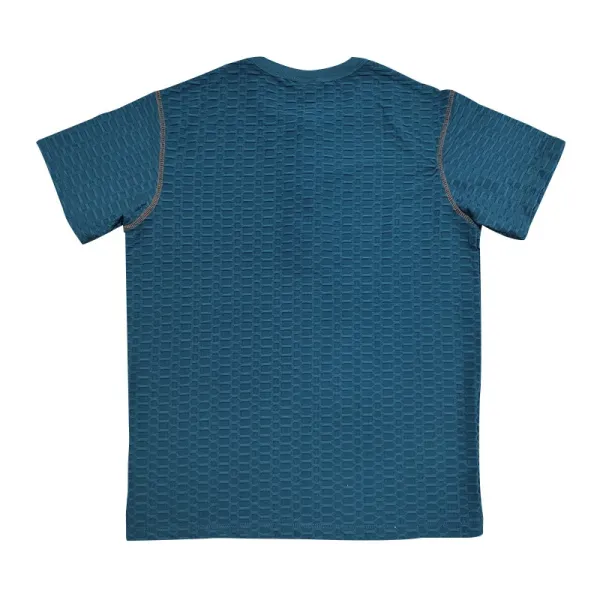 Design Henley T-Shirt Teal Textured - 48