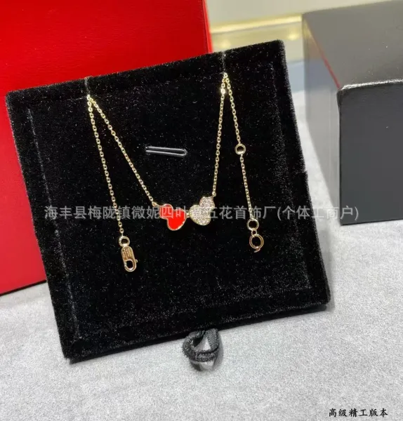 Design Mickey Mouse Bow Pendant Necklace Gold-Tone Pave Crystal Necklace Jewelry - 15