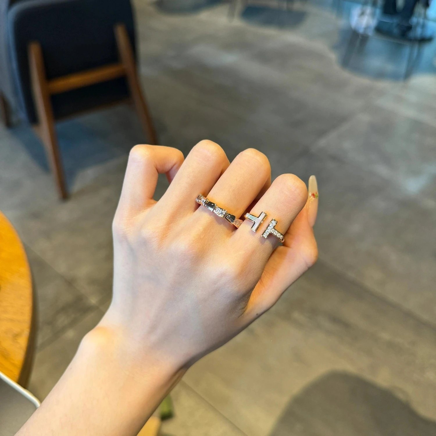 Design Silver Letter 'H' Ring Accessories Jewelry - 31