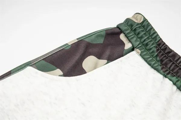 Design Music Note Print & Camo Sweatpants Set - 7
