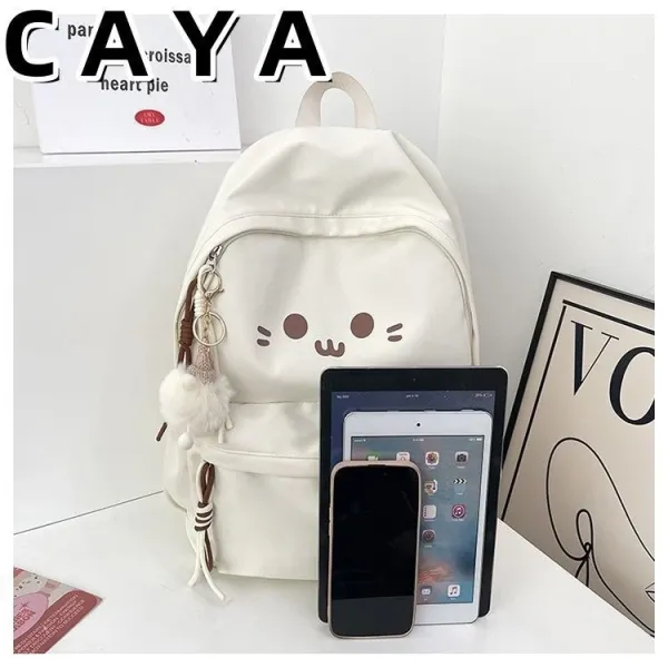 Design CAYA Cat Face Black Casual Backpack - 30