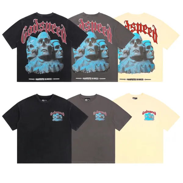 Godspeed Hollywood Fire Print Cream T-Shirt - 30