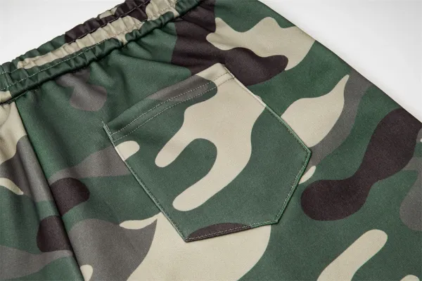 Design Music Note Print & Camo Sweatpants Set - 17