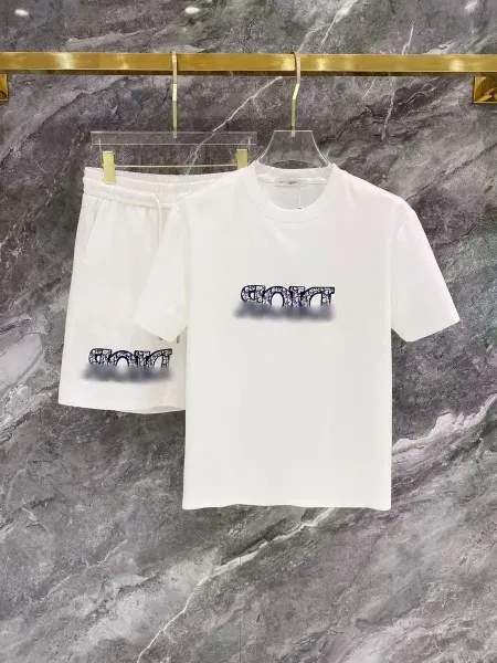 Dior Oblique Logo White T-Shirt and Shorts Set - 1