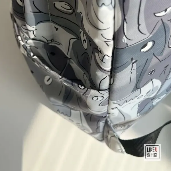 Design Cat Print Gray Multicolor Casual Backpack - 17