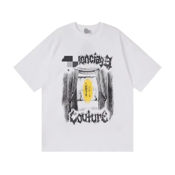 Balenciaga Couture Graphic Print White T-Shirt - 1