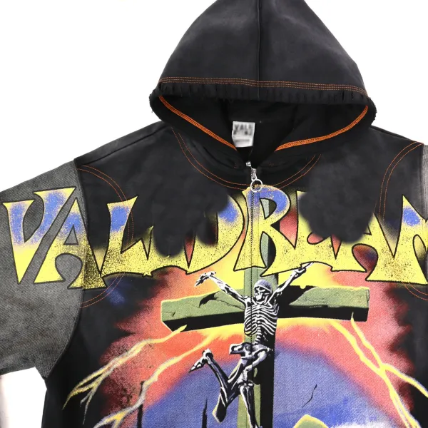 Design Al Drea Valley of the Damned Washed Black Hoodie - 5