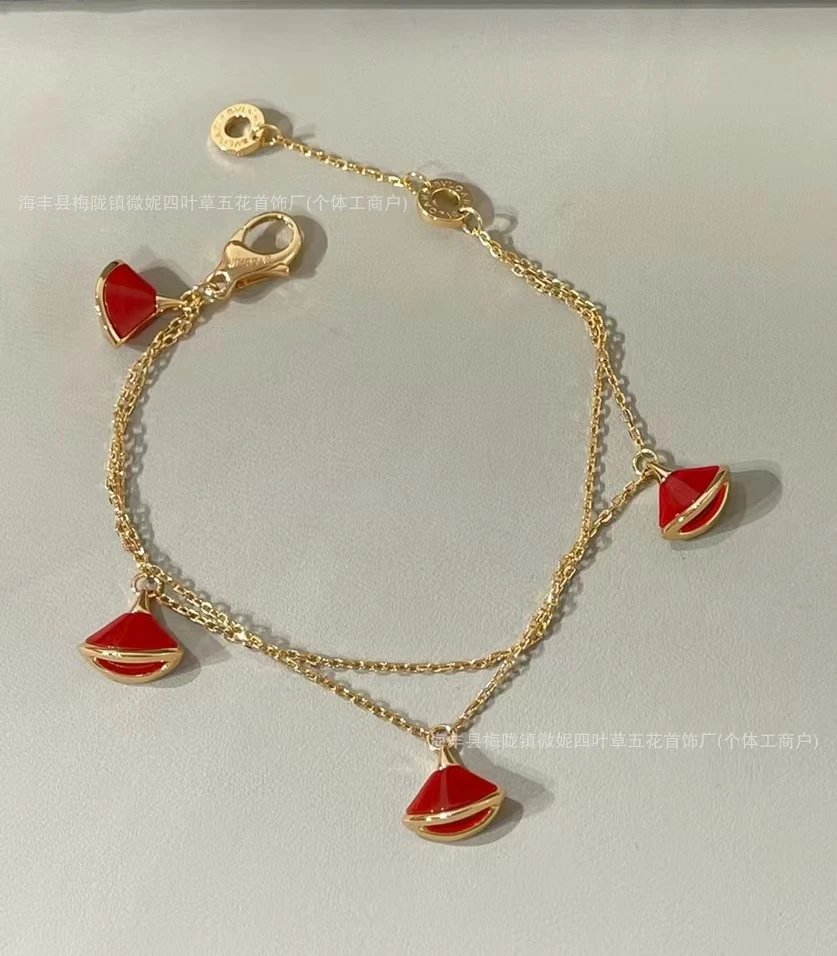 Bvlgari B.zero1 Fan Charm Bracelet Gold White Mother-of-Pearl Bracelet Jewelry - 22